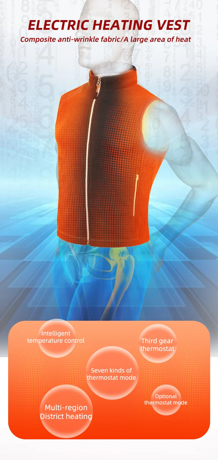 Men’s Heated Winter Vest – USB Electric Fleece Jacket | Rechargeable & Waterproof.