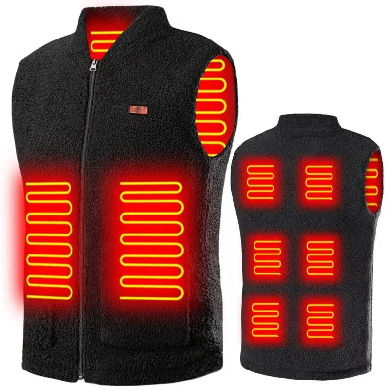 Men’s Heated Winter Vest – USB Electric Fleece Jacket | Rechargeable & Waterproof.