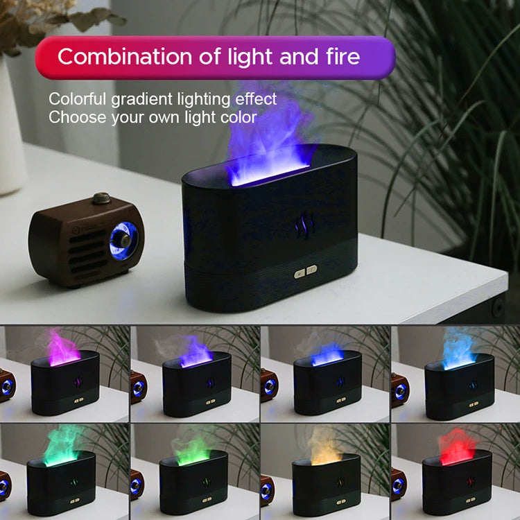 KINSCOTER Flame Aroma Diffuser – Ultrasonic Cool Mist Humidifier.