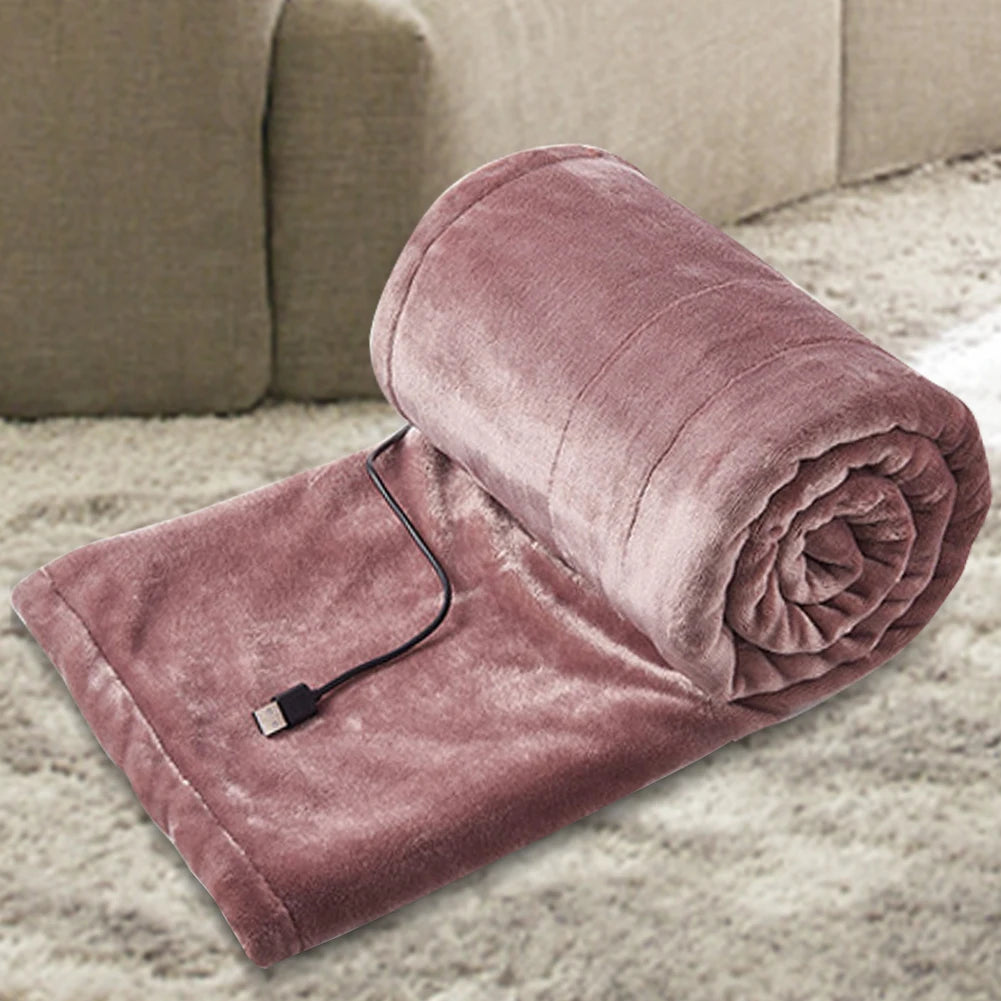 USB Heated Electric Blanket – 39×31" Flannel Fast-Warming Blanket for Home & Office.