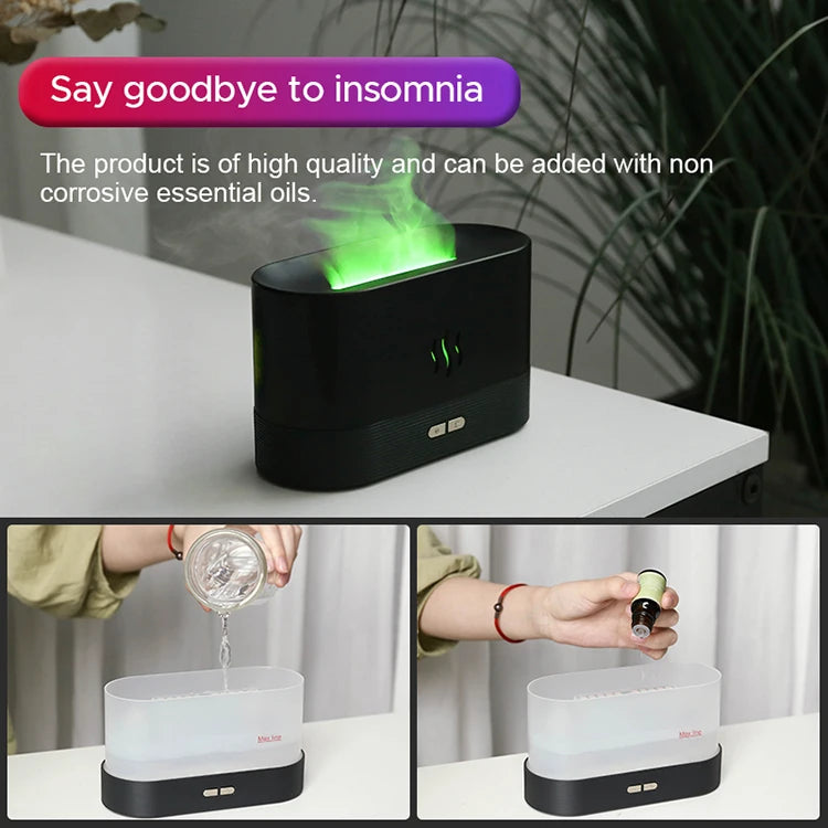 KINSCOTER Flame Aroma Diffuser – Ultrasonic Cool Mist Humidifier.