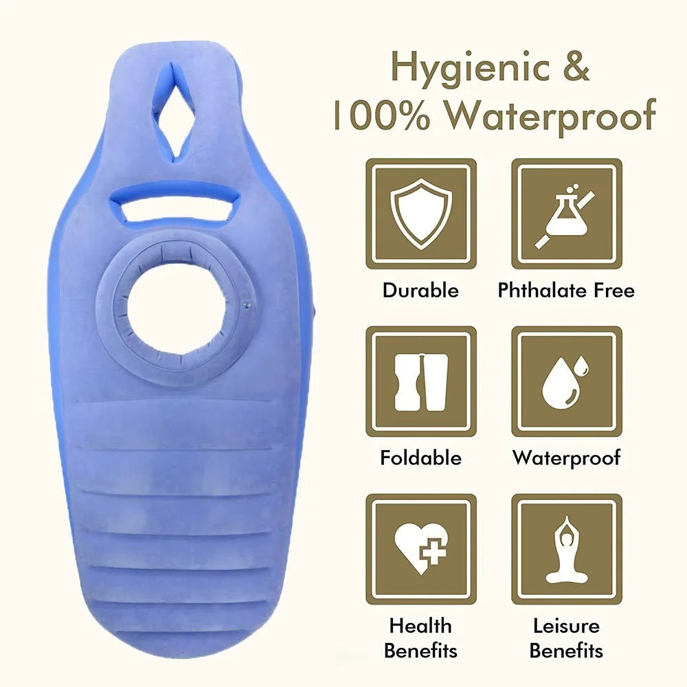 Inflatable Maternity Pillow with Belly Hole & Pump.