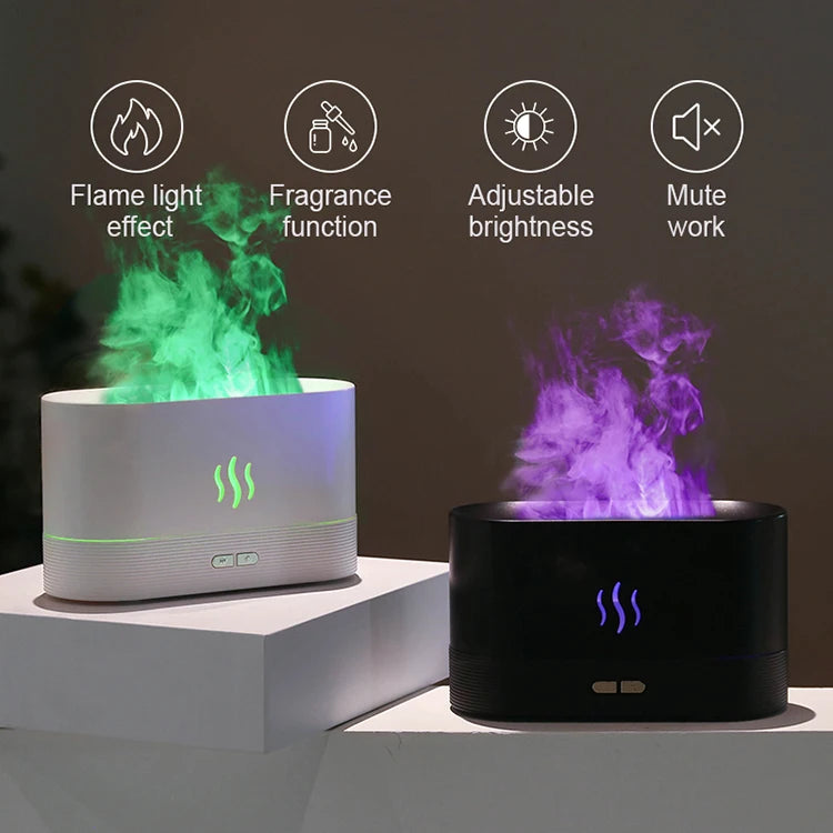 KINSCOTER Flame Aroma Diffuser – Ultrasonic Cool Mist Humidifier.