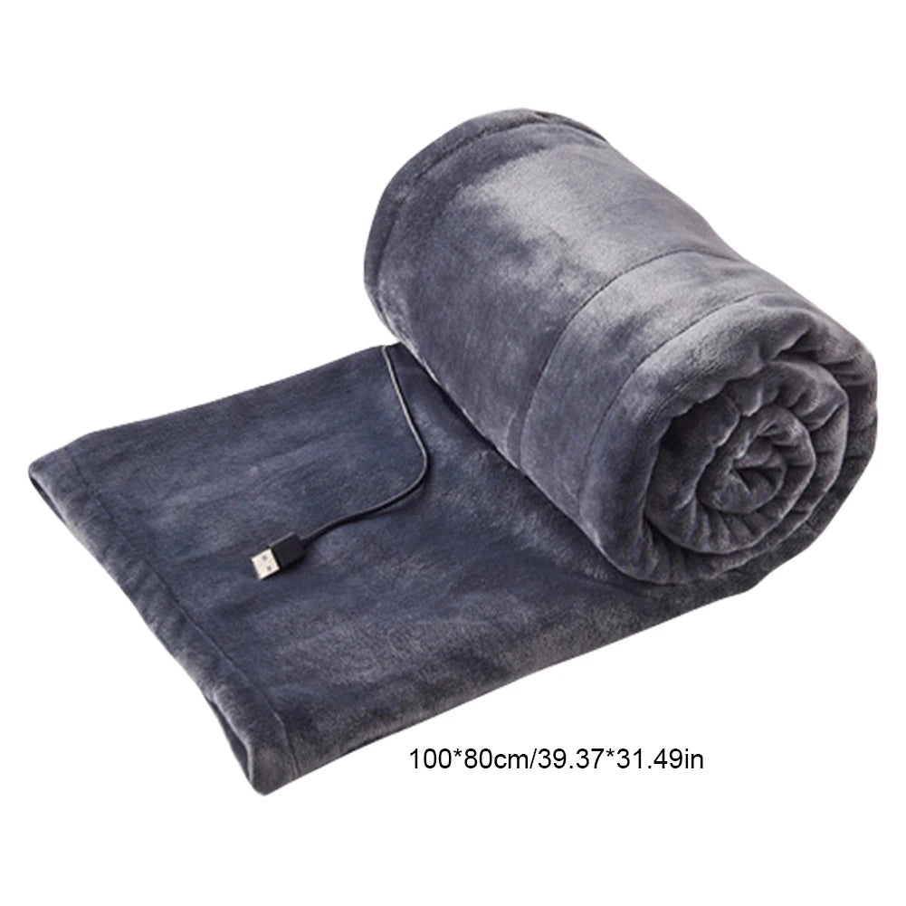 USB Heated Electric Blanket – 39×31" Flannel Fast-Warming Blanket for Home & Office.