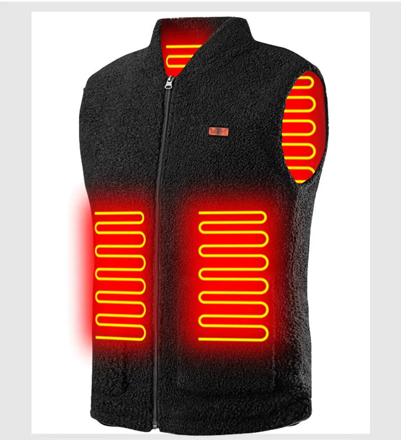 Men’s Heated Winter Vest – USB Electric Fleece Jacket | Rechargeable & Waterproof.