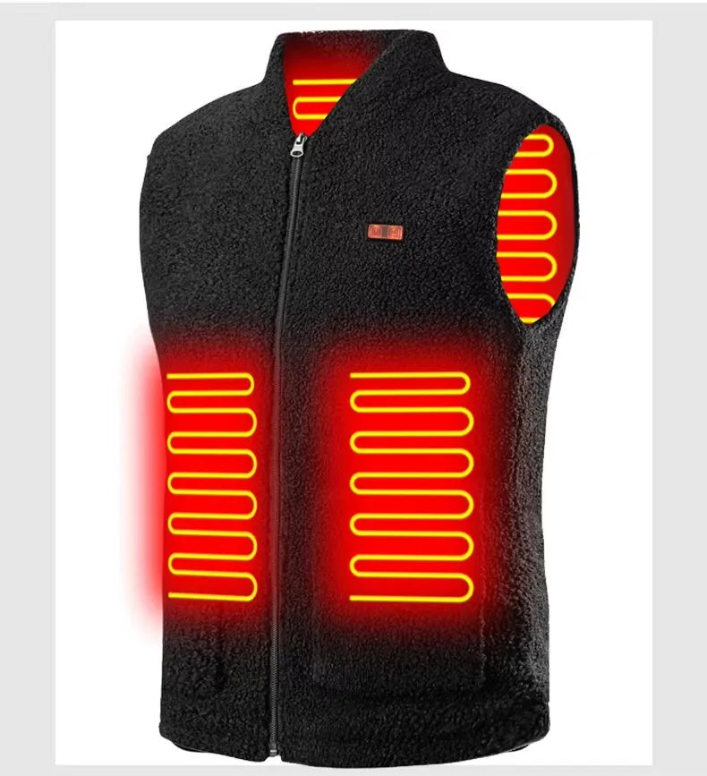 Men’s Heated Winter Vest – USB Electric Fleece Jacket | Rechargeable & Waterproof.